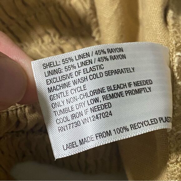 Universal Thread Tie-Front Crop Tank Top smocked Linen Blend nwot - L - Picture 7 of 10